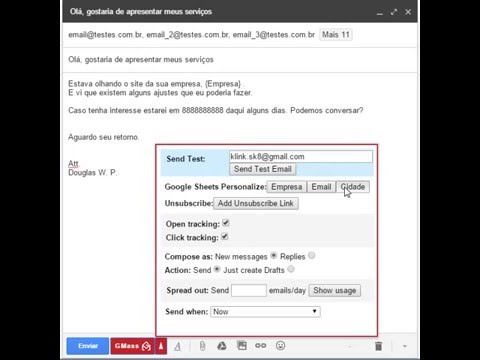 2 - Enviando email em massa com Gmail - Campos Personalizados