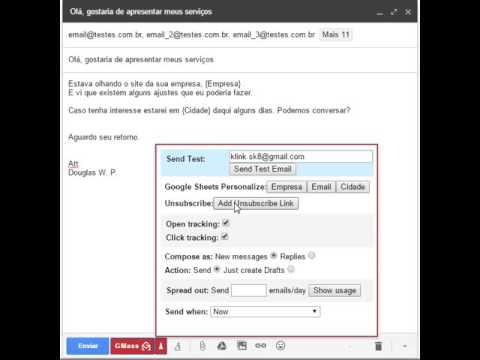 3 - Enviando email em massa com Gmail - Adicionando link "descadastrar"